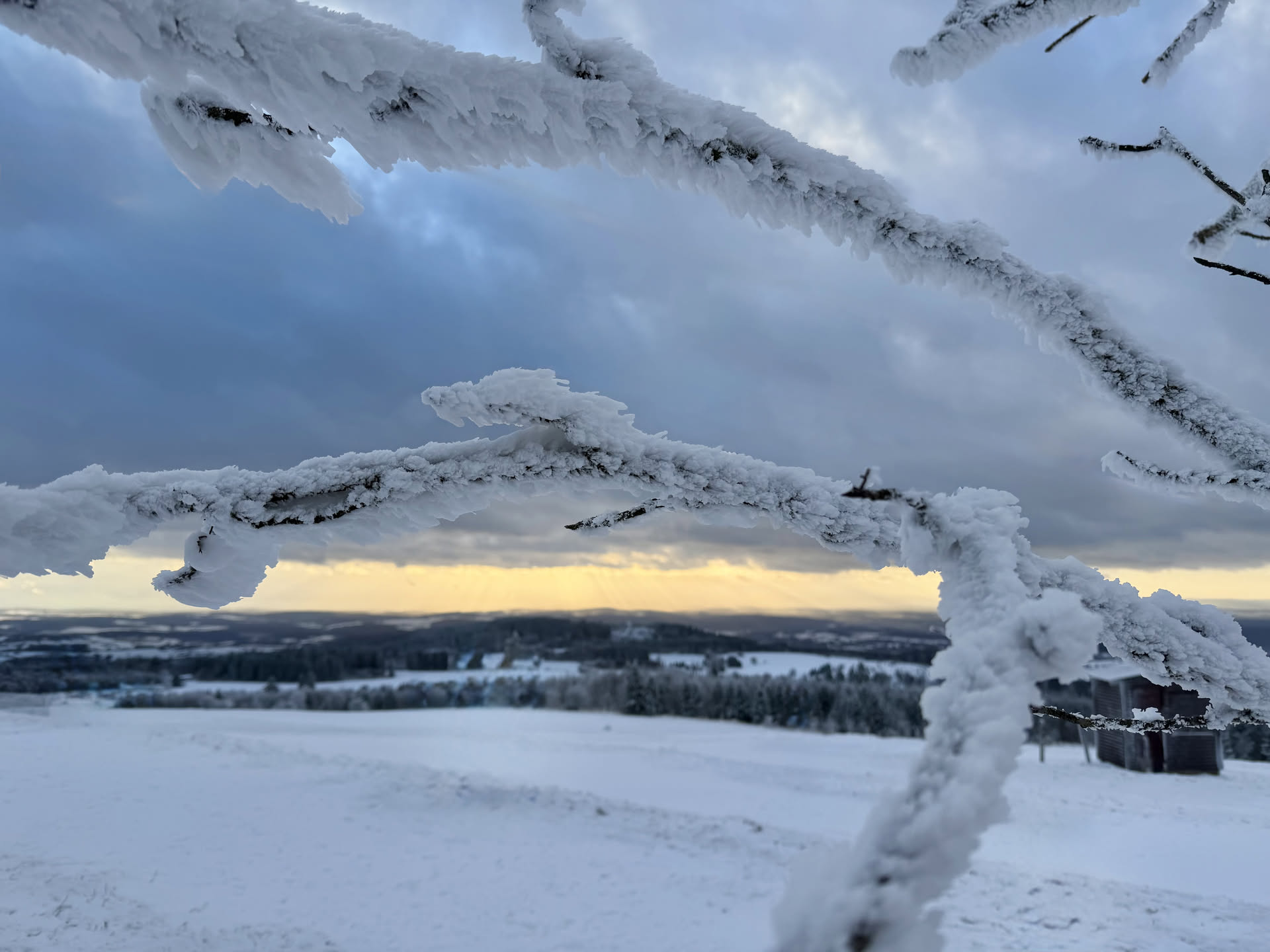 Hoherodskopf bei Eis und Schnee